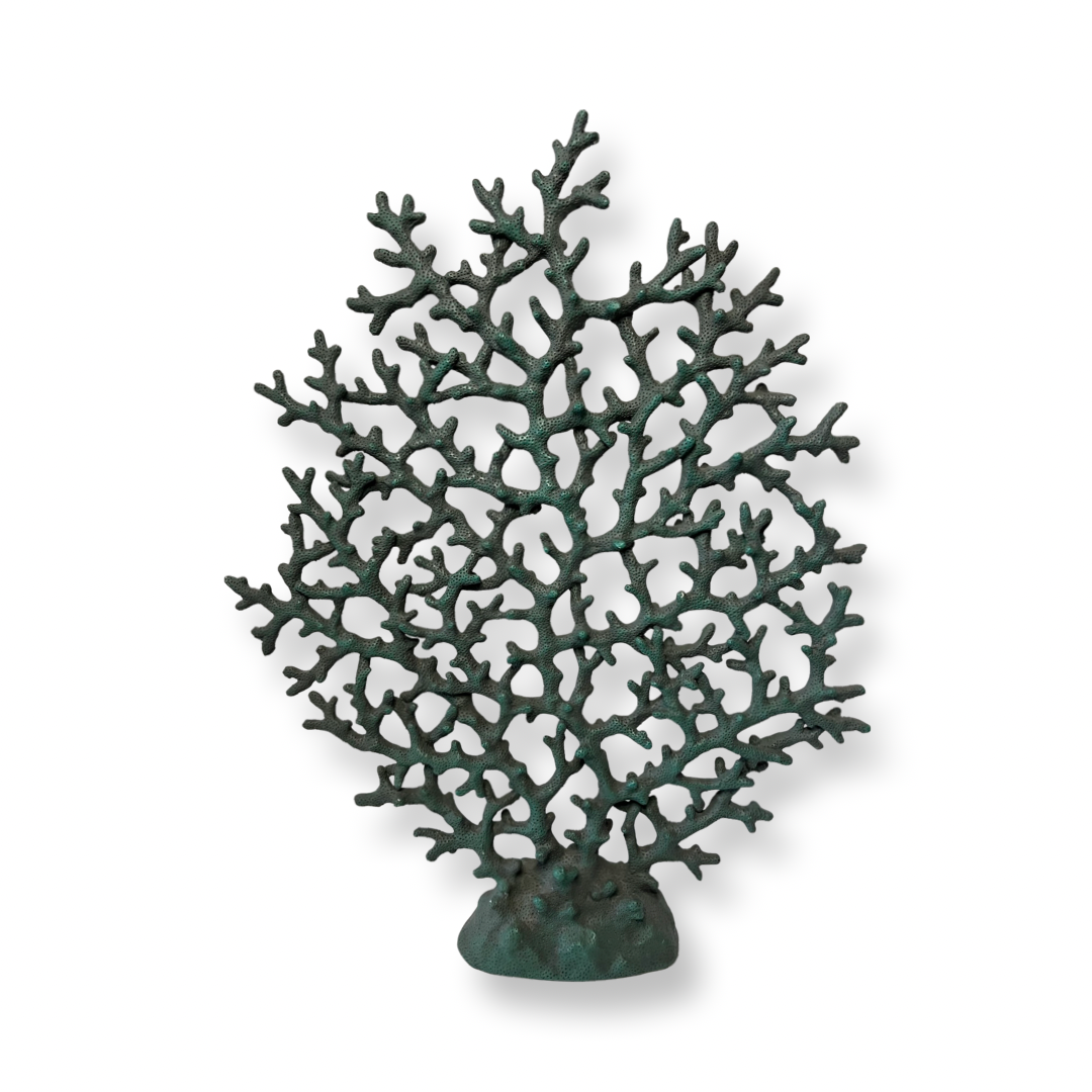 Teal Faux Coral Sculpture 19”x14.5” Mercana – Modern Century