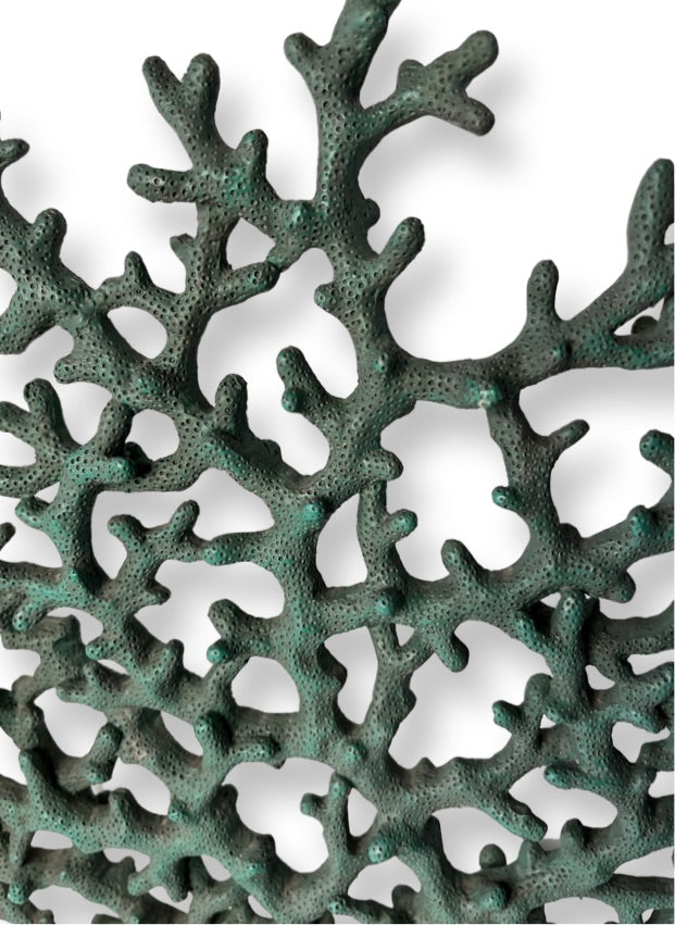 Teal Faux Coral Sculpture 14x17” Mercana